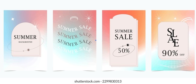 gradient background with colorful y2k and groovy style