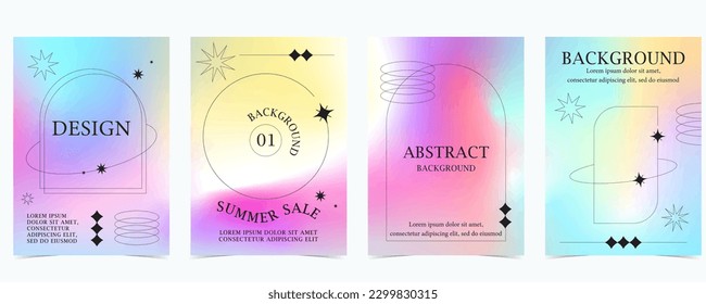 gradient background with colorful y2k and groovy style