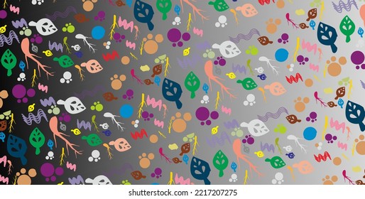 a gradient background with an cute abstract pattern on it, in vector form