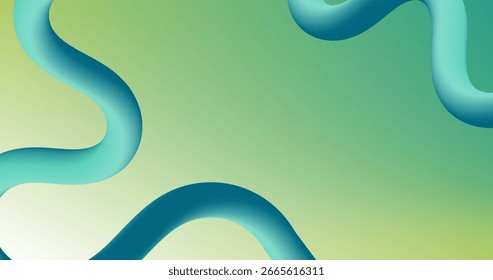 Fondo de degradado con curva de fluido cian y Espacio para texto