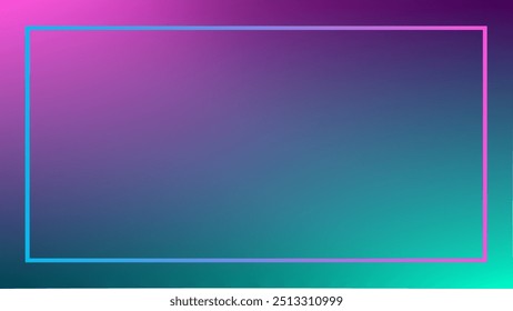 Gradient background from deep purple to teal blue with a neon pink border. Ideal for digital art, websites, or graphic designs