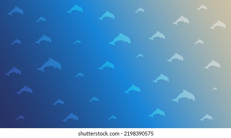 Gradient background dolphins color blue
