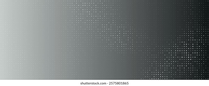 Gradient background with a dotted pattern, transitioning from light gray to dark gray. The gray background adds a modern, textured feel. Minimal halftone dotted texture vector background