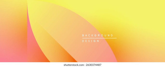 Gradient background features soft orange, yellow hues. Minimalist design with text background design present. Smooth transitions create modern aesthetic.
