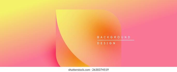 Gradient background features warm colors. Yellow transitions to orange, then pink. Minimalist design includes text background design. Simple, modern aesthetic.