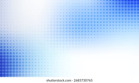 Gradient background featuring a halftone pattern in light blue and white colors, creating a modern and visually interesting backdrop with evenly spaced dots and a soft transition