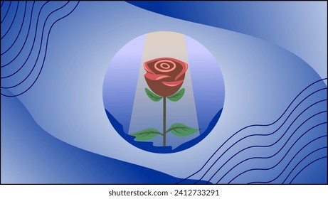 A gradient background with a flower in the center creates a captivating artistic composition, blending color harmony and visually appealing elements.
