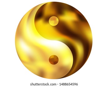 Gradient background in the form of yin yang. Trendy soft color concept. Chinese original liquid theme. Yellow modern, natural cover for your creative projects and graphic design.