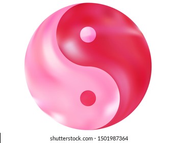 Gradient background in the form of yin yang. Oriental original liquid theme. Trendy soft color element. Pink modern, natural cover for your creative projects and graphic design.