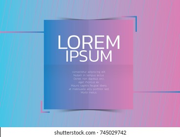 Gradient Background and frame. Blue and pink color tone.