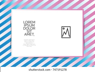 Gradient Background and frame. Blue and pink color tone.
