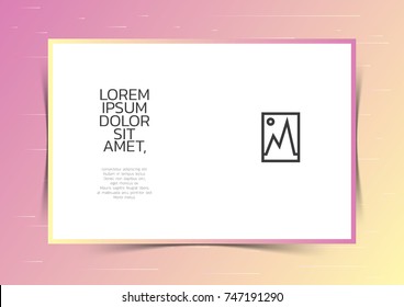 Gradient Background and frame. yellow and pink color tone.