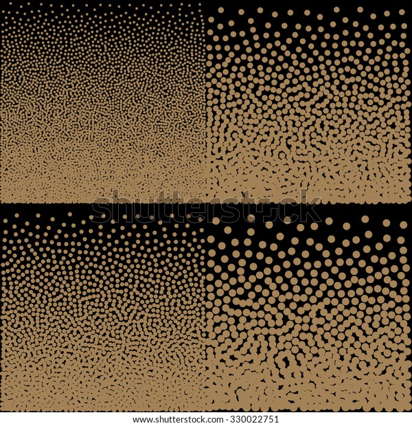 Gradient Background with Golden\
Dots. Dotwork Engraving Pattern Background. Vector\
Illustration.