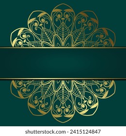 Gradient background with golden mandala ornament