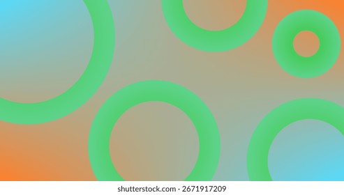 Fundo de gradiente com círculo verde Diferentes tons e espessura Padrão abstrato