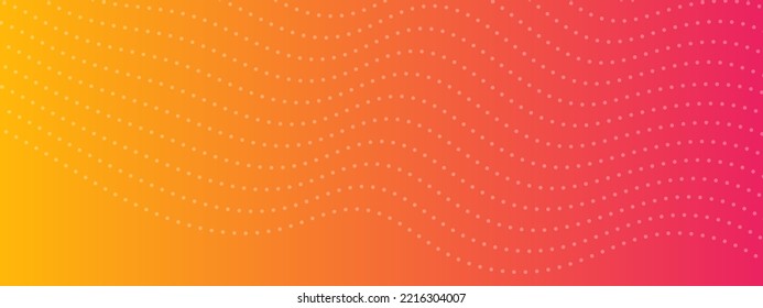 Gradient background with halftone dots. Orange backdrop with white dots. Modern abstract vector design template