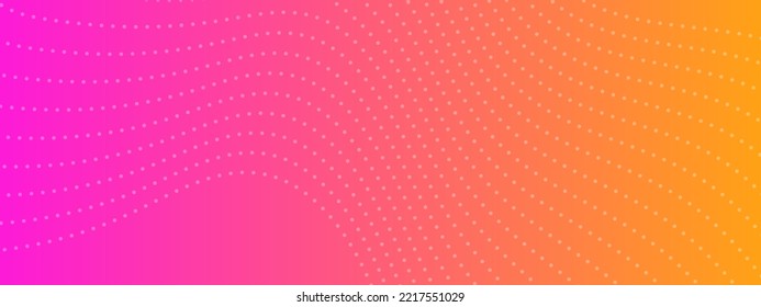 Gradient background with halftone dots. Orange backdrop with white dots. Modern abstract vector design template