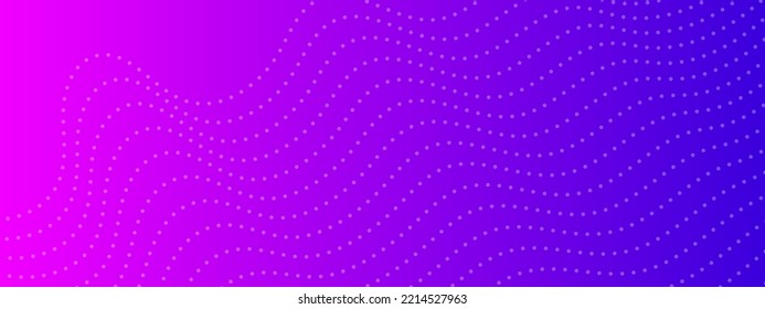 Gradient background with halftone dots. Purple backdrop with white dots. Modern abstract vector design template