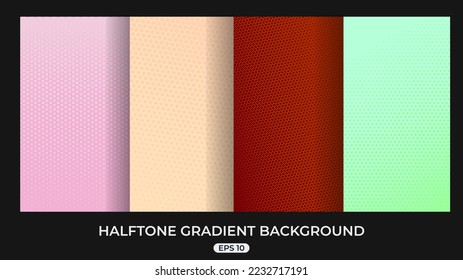 Gradient Background Haltone style. Hexagon Halftone Pattern. Vector Background