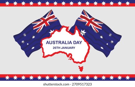 Fondo degradado para la feliz Ilustración vectorial del día de Australia.