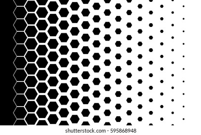 Gradient background with hexagons Halftone design Light effect Vector illustration