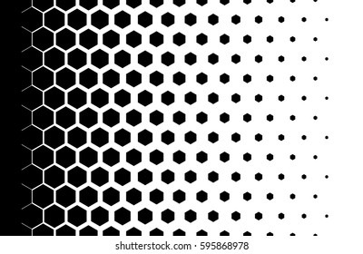 Gradient background with hexagons Halftone design Light effect Vector illustration