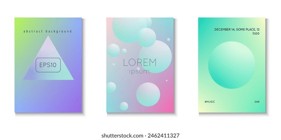 Farbverlaufshintergrund. Holografisches Poster. Lila 3D-Set. In: Geometric Hologram Poster. Digitaler Banner. In: Aesthetic Galaxy Illustration. Abstrakte Form. Violetter Verlaufshintergrund