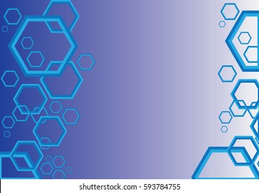 Gradient background illustration technology blue hexagonal in shape.