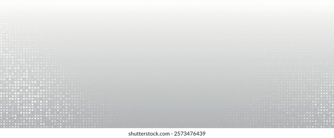 Gradient background with a light gray color, featuring a dotted texture. The gray background fades smoothly from top to bottom. Gradient patterned background vector. Gray background.