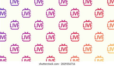 Gradient background with Live buttons. Vector illustration 