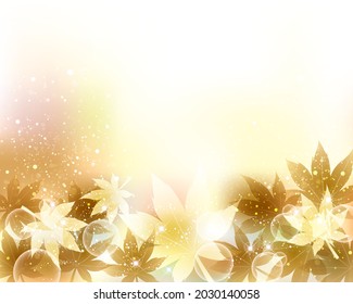 Gradient background with maple leaves