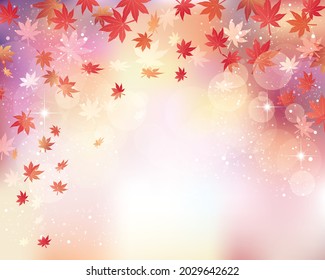 Gradient background with maple leaves dancing