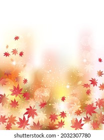 Gradient background with maple leaves dancing