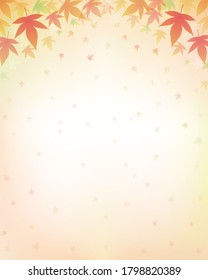 Gradient background material with autumn leaves of maple