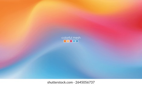 Farbverlauf-Hintergrund Mesh blau, rosa und orange buntes Design