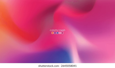 Gradiente de fondo de malla de color naranja, rosa y púrpura de diseño colorido