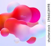 Gradient background with multicolored metaball shapes. Morphing colorful blobs. Vector 3d illustration. Abstract 3d background. Liquid colors. Banner or sign design