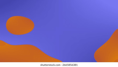 Gradient Background with Orange Shapes in Different shades and thickness Abstract pattern