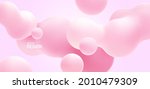 Gradient background with organic pink shapes. Morphing colorful blobs. Vector 3d illustration. Abstract 3d background. Liquid flowing colors. Banner or sign design