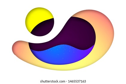 Gradient background in paper art style
