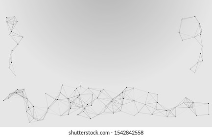 Gradient background with patterns in the corners and bottom

Fully filled picture, can be used as a substrate or as part of an illustration

Technology graphic vector pattern