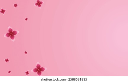 Gradient background with pink flowers
