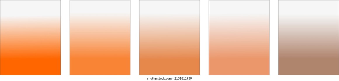 Gradient background for poster, banners, flyers, web, desktop, mobile wallpaper. Collection of white and orange gradient backgrounds. Smooth and blurry color gradient.