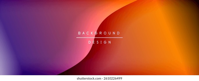 Gradient background, purple to orange. Smooth transition, modern design. Text BACKGROUND DESIGN centered, white letters. Simple, vibrant, abstract.
