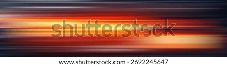 Gradient background red orange black. Dark abstract horizontal blur with glowing warm light center and smooth linear motion effect. Futuristic speed lines dynamic visual energy vector illustration.