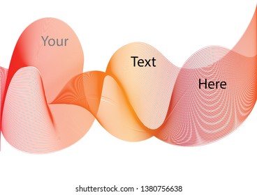 gradient background red orange tint wave, multicolored line abstract backdrop isolated on white