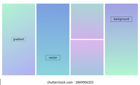 Gradient background set of blue color vectors. Abstract gradient light to dark blue azure violet color blend simple gradients set. Trendy minimalist editable web design cover svg