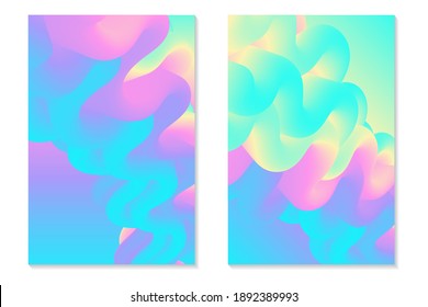 Fondo de degradado. Conjunto de portada holográfica. Plantilla gráfica irlandesa para banner, invitación, pantalla móvil.