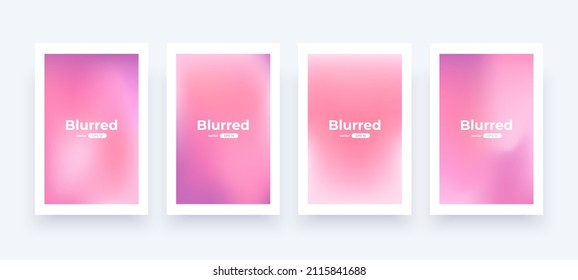 Gradient background set  Soft color  Bright colorful colors  Simple modern screen design  Purple  pink   red colors  Vibrant style template  Vector illustration 