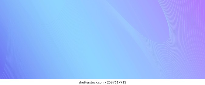 Gradient background with smooth blue and purple hues. The background features subtle wave patterns and a soft, flowing texture. Wavy line pattern background. Purple background vector.